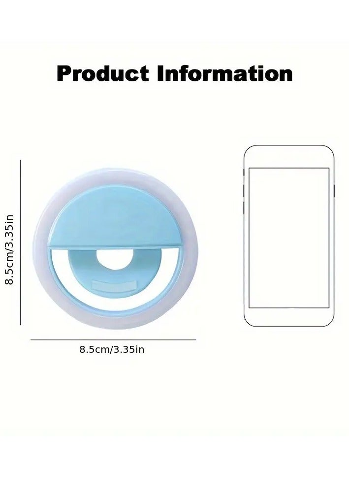 Portable LED Selfie Ring Light with 3-Level Brightness – USB Rechargeable, Battery Operated, or Handheld Photography Fill Light for Live Streaming, Video Calls, and Outdoor Use, Selfie Enhancement | - Image 2