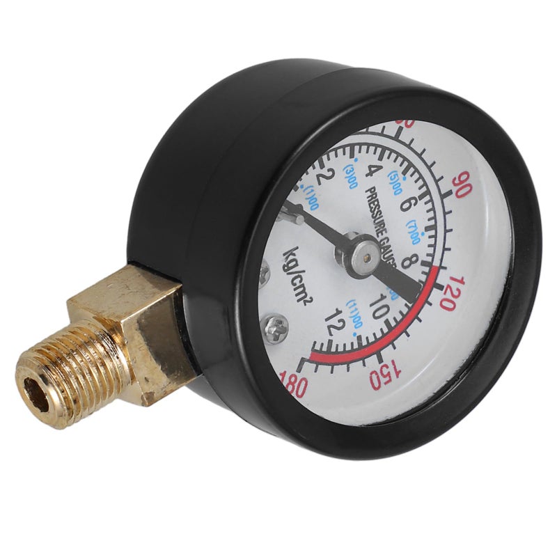 Liquid Filled Air Compressor Pressure Gauge 0 12kg Back Mount with Case - Image 2
