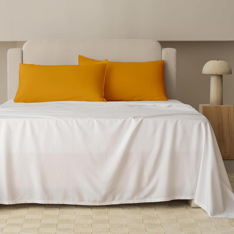 SLEEPINO Luxury Egyptian Cotton Pillow Cover Set Super Soft Breathable Hypoallergenic Pillow case Set of 2 20x36 Inch 100 Cotton Machine Washable Pillow Cover Set Gold - Image 3