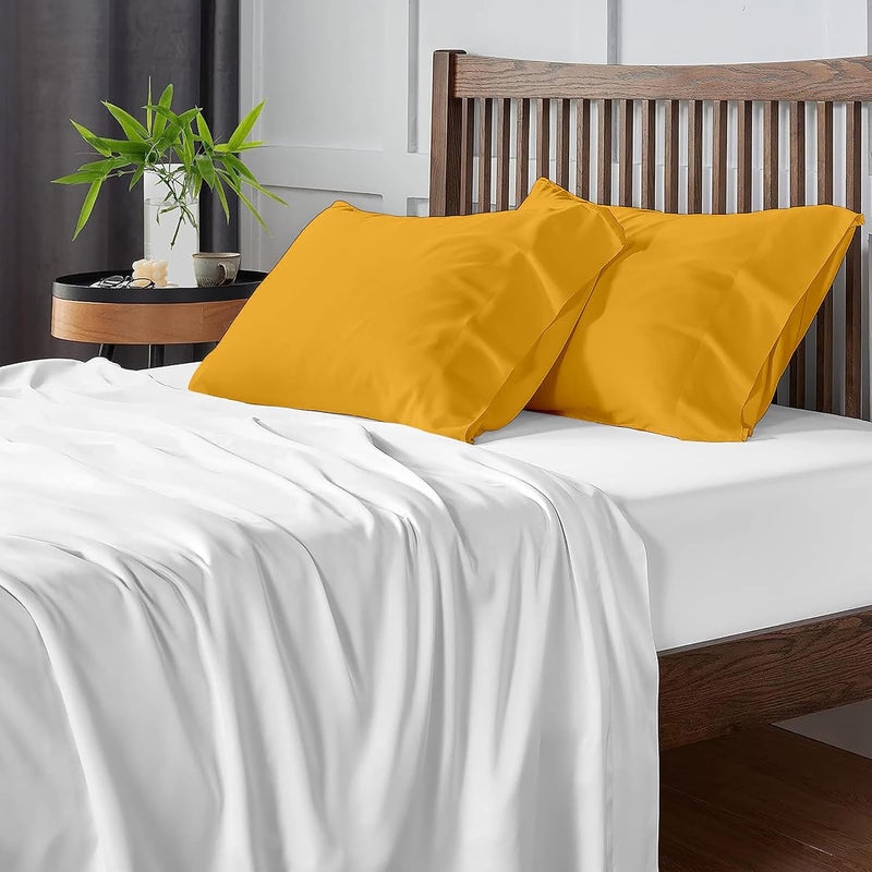 SLEEPINO Luxury Egyptian Cotton Pillow Cover Set Super Soft Breathable Hypoallergenic Pillow case Set of 2 20x36 Inch 100 Cotton Machine Washable Pillow Cover Set Gold - Image 4