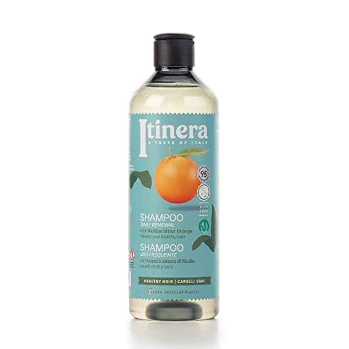 ITÍNERA Itinera Daily Renewal Shampoo with Sicilian Bitter Orange (12.51 fl oz) - for Vibrant and Healthy Hair - Vegan Friendly - 95% Natural Origin Ingredients - Image 1