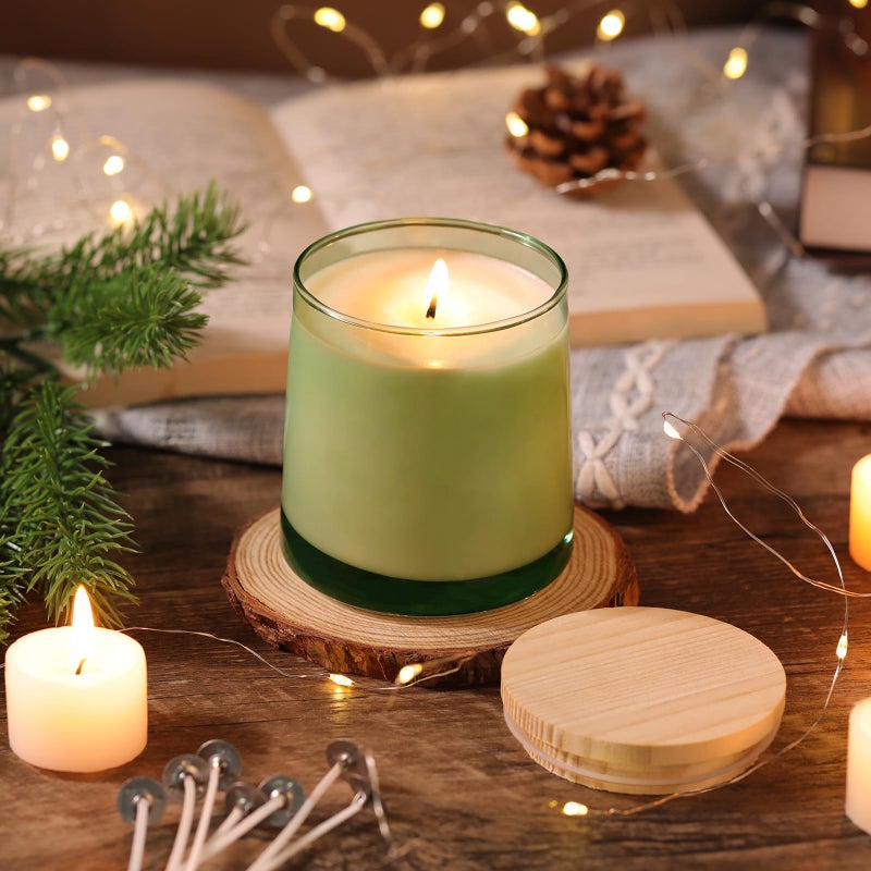 DARJEN 12 Pack Green Candle Jars for Making Candles- 9 OZ Empty Glass Candle Making Jars with Making Kits, Candle Making Supplies Candle Containers for Home DIY & GIFS - Image 5