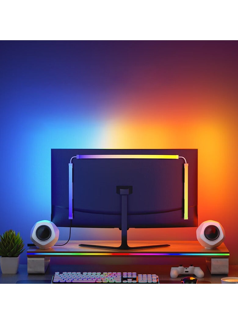 Infi-vo LED Backlight and Strip Lights for Monitors, Sync with Screen Color or Music,Computer Light Bar Behind Monitor，LEDs for Desk Gaming，USB Interface，Software Control,PC and Mac (27 inch) - Image 1