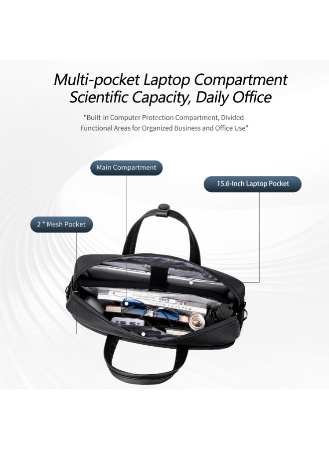 أركتيك هانتر حقيبة كمبيوتر محمول Arctic Hunter للرجال مقاس 15.6 بوصة، حقيبة جانبية للكمبيوتر المحمول مع حزام كتف قابل للفصل، مصنوعة من النايلون المقاوم للماء، متعددة الجيوب، حقيبة كمبيوتر محمول، حقيبة عمل، حقيبة يد للسفر - Image 2