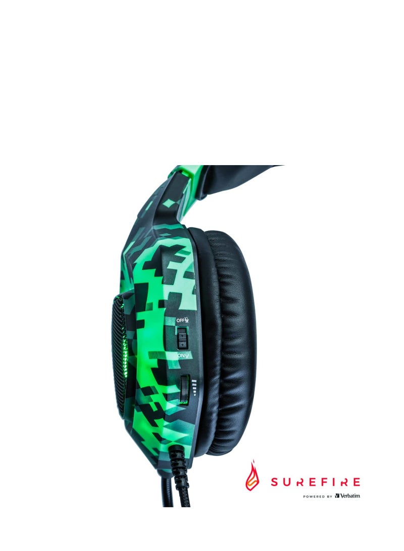 SureFire سماعة الألعاب SureFire 48821 Skirmish I سماعة PC ; بلاي ستيشن I سماعة ألعاب I 390غ I مع صوت ستيريو 2.0 وإضاءة LED I سماعة ألعاب I... - Image 4