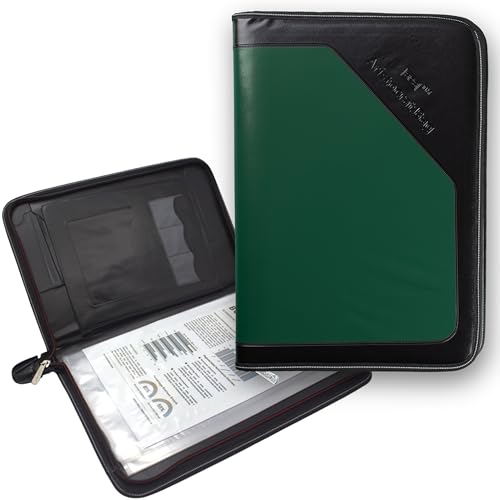SPS PU Leather 24-Pocket A4 File Organizer – Professional Document Holder for Certificates, Legal Documents, Home, Office, School Use (Green) - Image 1