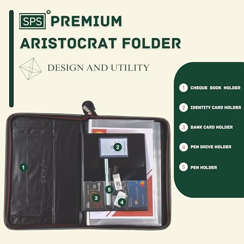 SPS PU Leather 24-Pocket A4 File Organizer – Professional Document Holder for Certificates, Legal Documents, Home, Office, School Use (Green) - Image 3