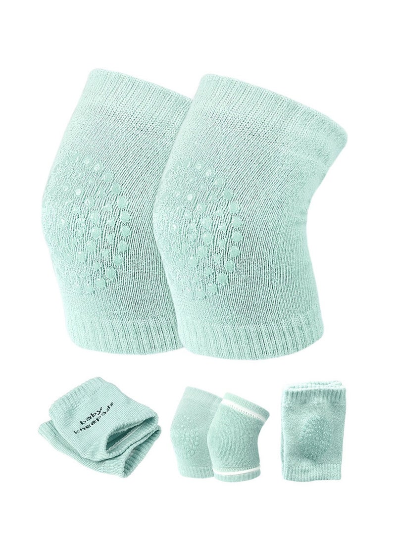 2 Pairs Baby Knee Pads Toddlers Learning Crawling Walking Knee Protectors Anti Slip Kneepads （Green+Pink） - Image 2