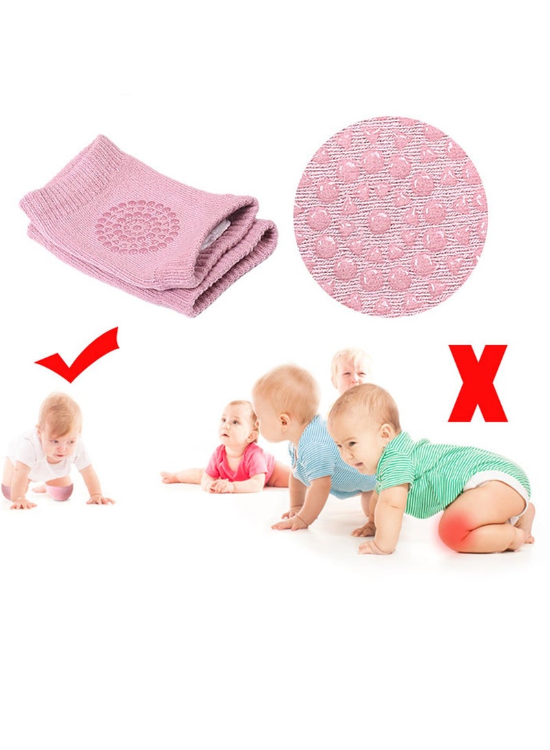 2 Pairs Baby Knee Pads Toddlers Learning Crawling Walking Knee Protectors Anti Slip Kneepads （Green+Pink） - Image 4