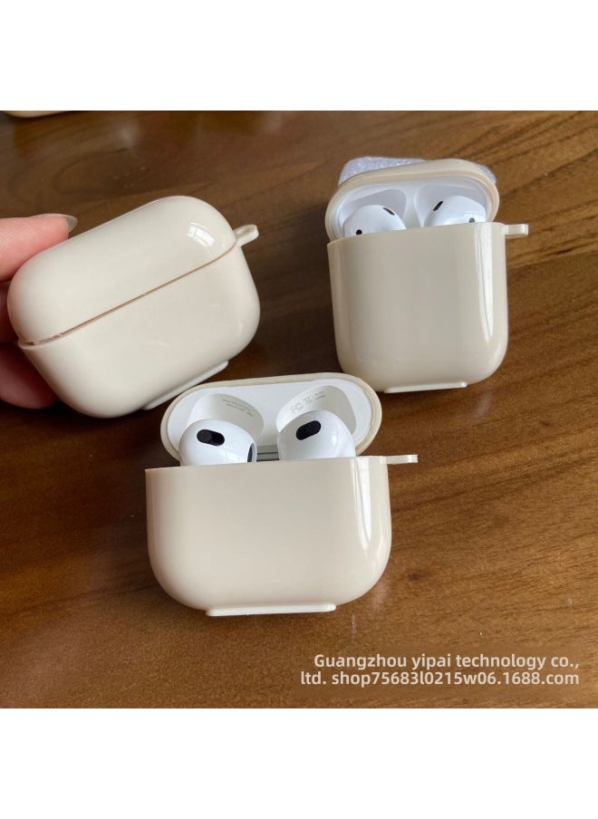 Generic - Suitable For Apple Airpods 1/2 Generation Antique White Wireless Bluetooth Headset Protective Case 3 Generation Pro Soft Case Protective Case-Color:antique White-Applicable Model:Airpods 4 - Image 1