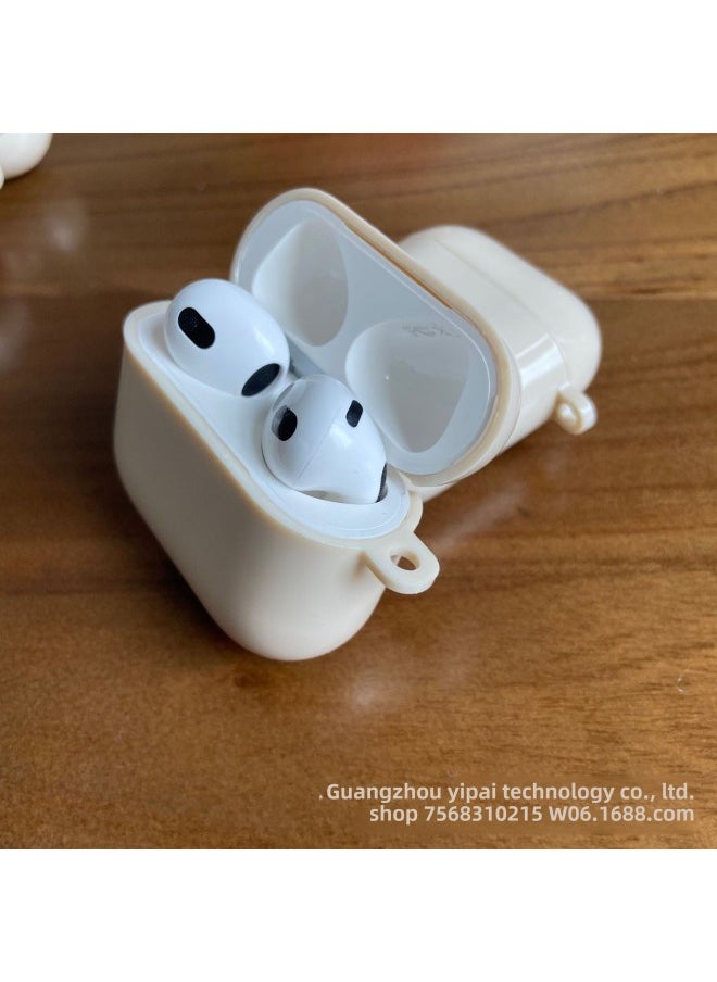 Generic - Suitable For Apple Airpods 1/2 Generation Antique White Wireless Bluetooth Headset Protective Case 3 Generation Pro Soft Case Protective Case-Color:antique White-Applicable Model:Airpods 4 - Image 1