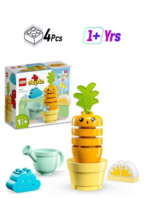 LEGO 10981 DUPLO My First Growing Carrot, Stacking Toys for Babies 1.5+ Years Old with 4 Vegetable Bricks, Learning Educational Toy for Toddlers