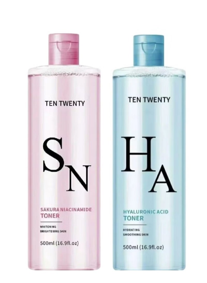 ماركة غير محددة TEN TWENTY SAKURA NIACINAMIDE 500 ml + HYALURONIC ACID TONER 500ml