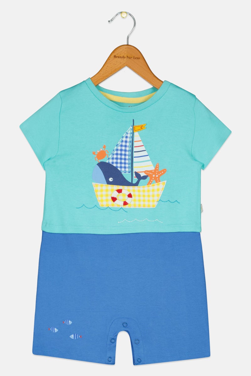 Hamleys Toddlers Boy Graphic Print Short Sleeve Jumpsuit, Multicolor - Image 2