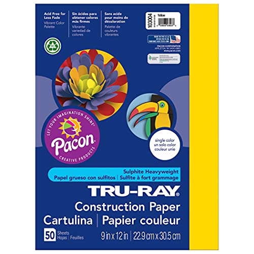 TRU-RAY TruRay Construction Paper Yellow 9 x 12 50 Sheets Per Pack 10 Packs - Image 5