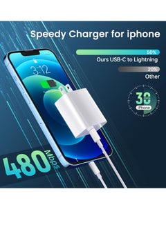 ELTRAZONE USB C Charger iPhone Charger Fast Charging【MFi Certified】3Pack 20W Type C Wall Charger Block with 6FT Long USB C to Lightning Cable Compatible for iPhone 14Pro/13 Pro/12/12 Pro Max/11/XS Max/XS/XR/X/8  - Image 4