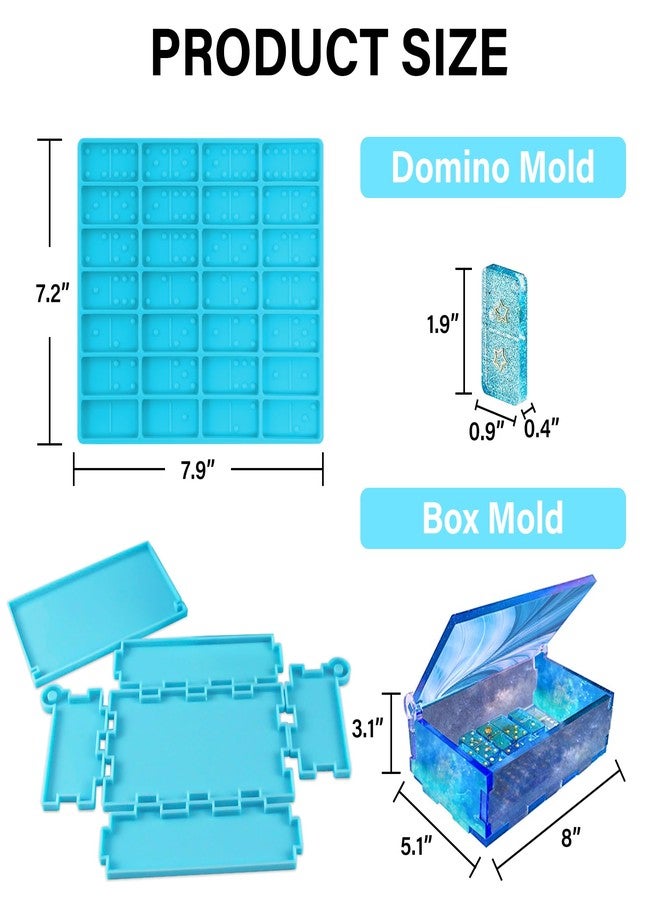 Vakoo Domino Molds for Resin Casting, Silicone Resin Domino Mold Set, Domino Resin Mold and Domino Box Mold - Image 3