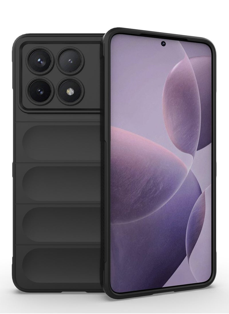 جولدن ماسك شاومى ريدمى كى 70/كى 70 برو (Xiaomi Redmi K70/K70 Pro) جراب ماجيك كيس كفر حماية للهاتف - (اسود)  - Image 2