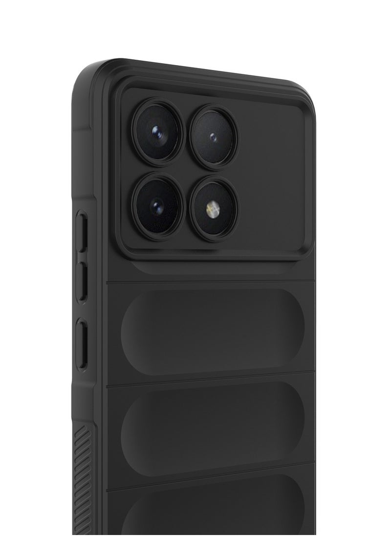 جولدن ماسك شاومى ريدمى كى 70/كى 70 برو (Xiaomi Redmi K70/K70 Pro) جراب ماجيك كيس كفر حماية للهاتف - (اسود)  - Image 4