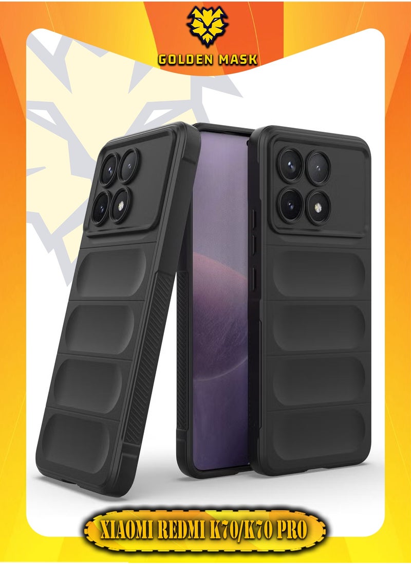 جولدن ماسك شاومى ريدمى كى 70/كى 70 برو (Xiaomi Redmi K70/K70 Pro) جراب ماجيك كيس كفر حماية للهاتف - (اسود)  - Image 1