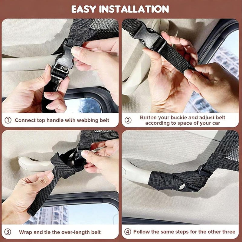 Double Layer Car Ceiling Cargo Net Pocket Organizer 31 5x21 65 Inches Roof Storage - Image 5