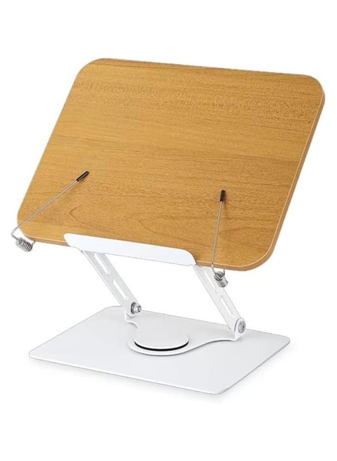 general Reading Bookshelf, Adjustable Bookshelf with 360 Degree Swivel Base and Page Clip, Folding Desktop Cooking Bookshelf, Holds Documents, Sheet Music, Magazines, Textbooks, Cookbooks - Image 1