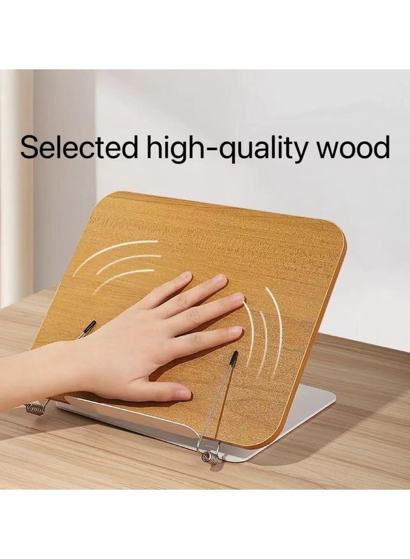 general Reading Bookshelf, Adjustable Bookshelf with 360 Degree Swivel Base and Page Clip, Folding Desktop Cooking Bookshelf, Holds Documents, Sheet Music, Magazines, Textbooks, Cookbooks - Image 5