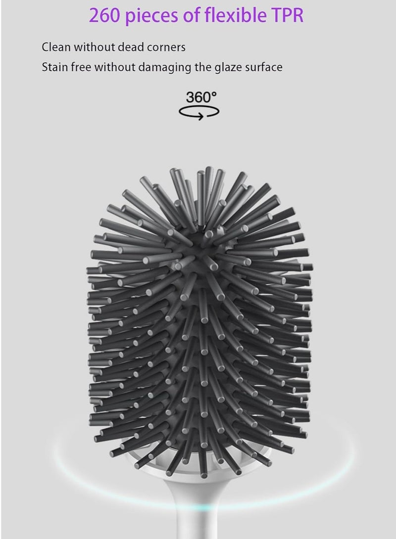 إسكدنيا فرشاة مرحاض وحامل، فرشاة تنظيف المرحاض، فرشاة تنظيف المرحاض للحمام، فرشاة تنظيف أرضية قائمة بدون حفر، فرشاة تنظيف. - Image 4