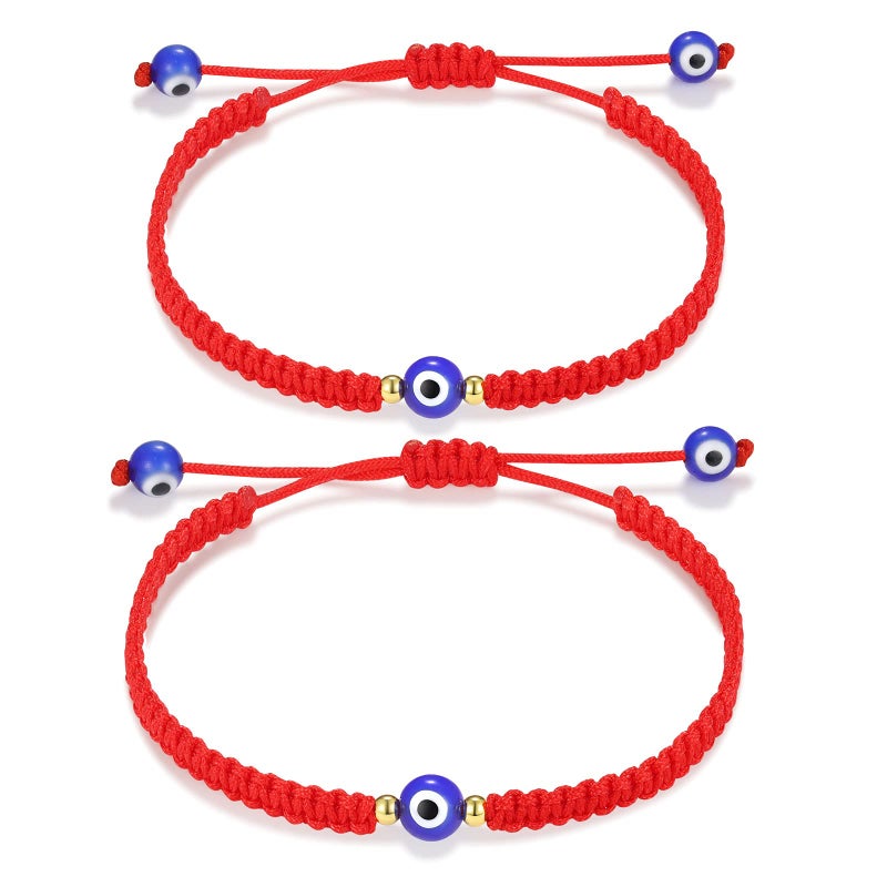 SINCERE Evil Eye Bracelet for Women Men Mal De Ojo Turco Good Luck Protection Nazar Amulet Kabbalah Red String Bracelets Jewelry Gifts for Family Friends Boys Girls - Image 2