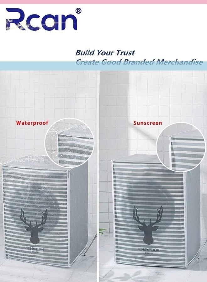 Rcan Washing Machine Cover Clothes Washer Dust Dryer Cover Lid Tumble Dustproof Cover Case with Zipper for Front Load Washer Protection Waterproof Sun for Drum Washing Machine 56 x 60 x 85cm - Image 4