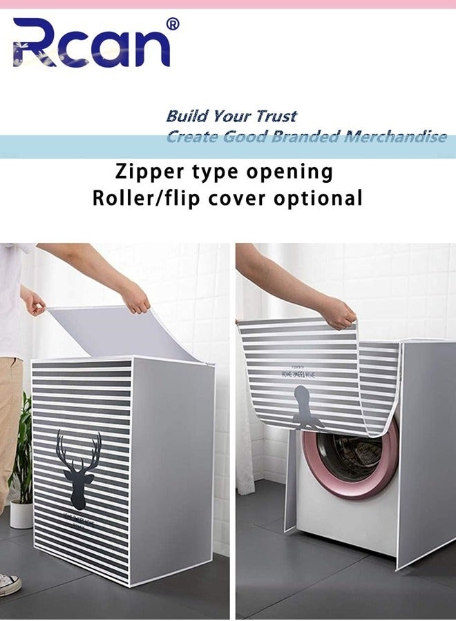 Rcan Washing Machine Cover Clothes Washer Dust Dryer Cover Lid Tumble Dustproof Cover Case with Zipper for Front Load Washer Protection Waterproof Sun for Drum Washing Machine 56 x 60 x 85cm - Image 5