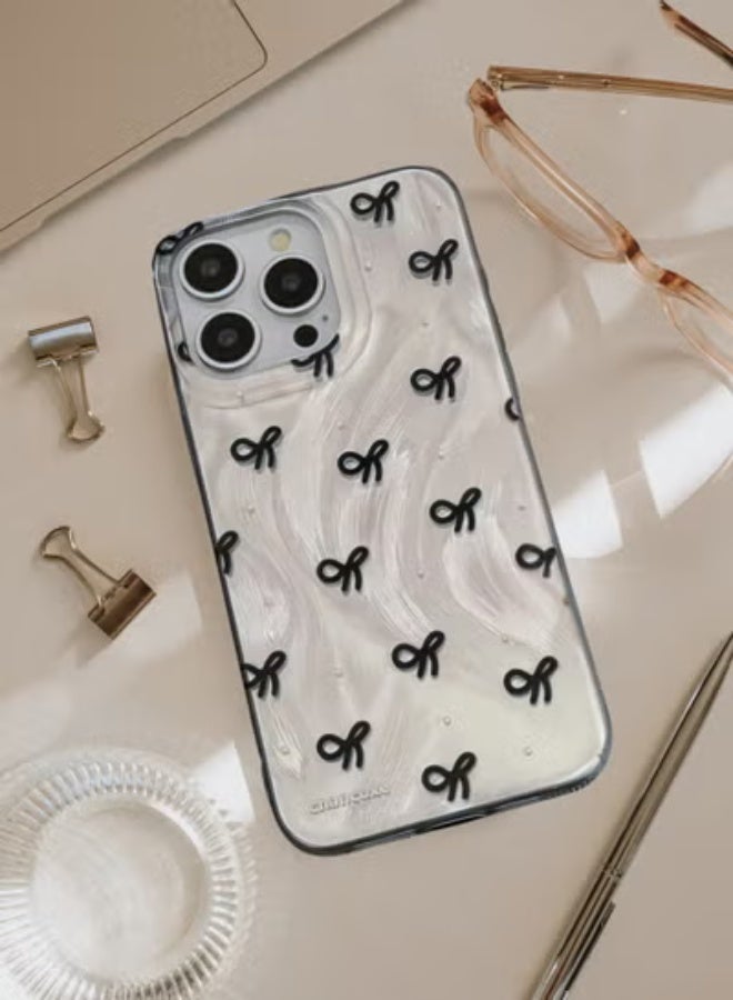 جراب iPhone عصري بنمط فيونكة ثلاثي الأبعاد - مقاوم للصدمات، ناعم من مادة TPU، غطاء واقٍ رفيع وأنيق لهاتف iPhone - Image 1