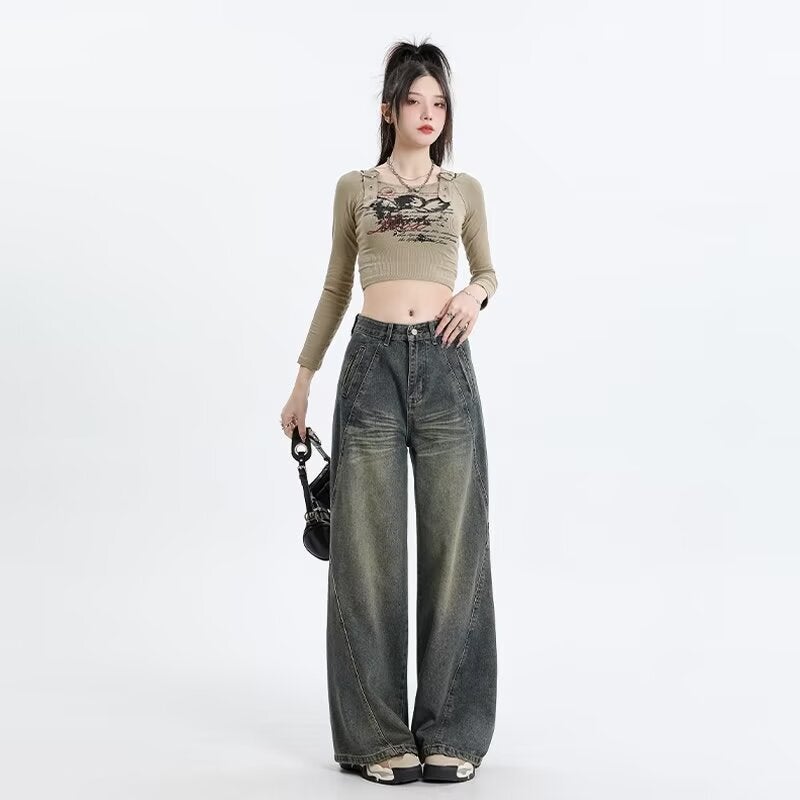 Unisex Classic Denim Jeans Loose Fit Daily Outdoor Wear - Image 2