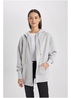 DeFacto Woman Oversize Fit Hooded Long Sleeve Knitted Cardigan  - Image 4