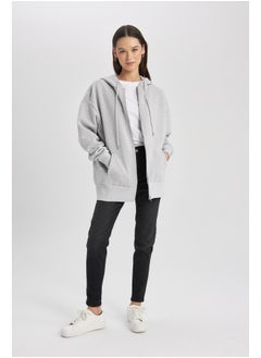 DeFacto Woman Oversize Fit Hooded Long Sleeve Knitted Cardigan  - Image 3