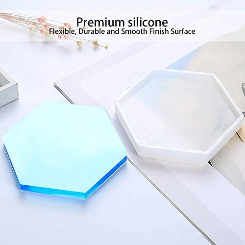 R H lifestyle Creative DIY Multipurpose Transparent Silicone Coaster Mold (Hexagonal Shape, 10 X 10 CM) - Image 3