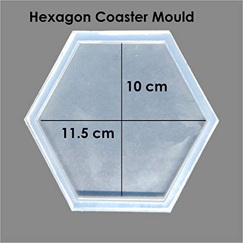 R H lifestyle Creative DIY Multipurpose Transparent Silicone Coaster Mold (Hexagonal Shape, 10 X 10 CM) - Image 2