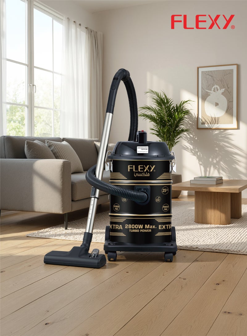 Flexy 2800W Turbo Vacuum Cleaner, 25L Iron Tank, Blower Function, Multi-Filtration, Airflow Control, 360° Wheels, High Power Motor, 2-Year Warranty - Image 2