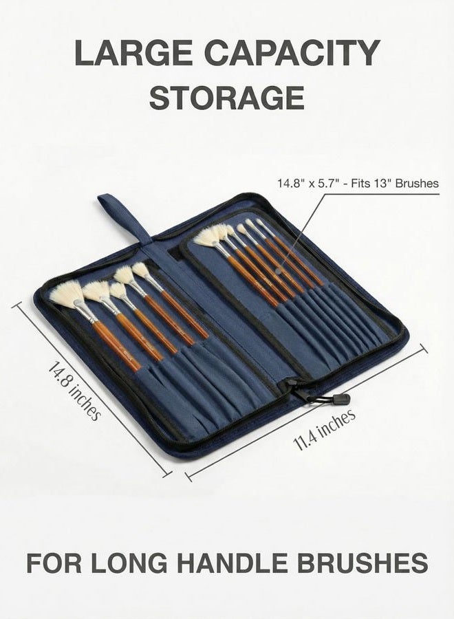 DUGATO Paint Brush Holder & Organizer (Navy Blue, Large 5.7x14.8 inches) - Image 2
