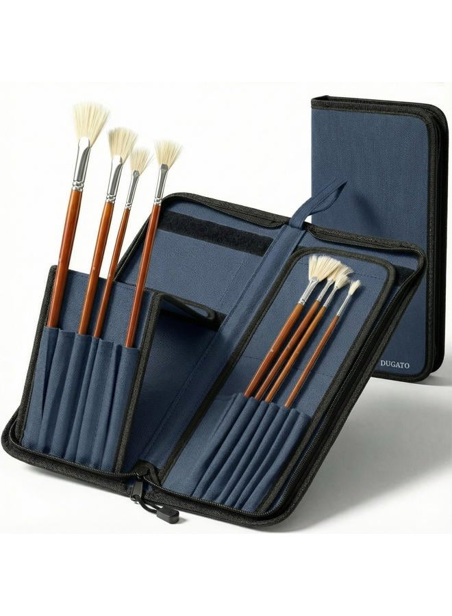 DUGATO Paint Brush Holder & Organizer (Navy Blue, Large 5.7x14.8 inches) - Image 1