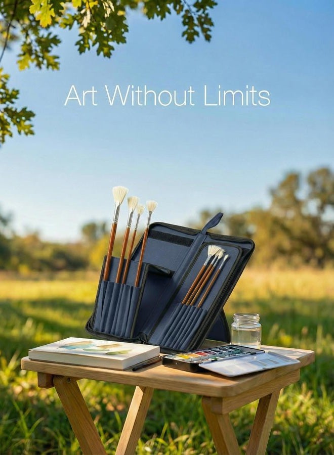 DUGATO Paint Brush Holder & Organizer (Navy Blue, Large 5.7x14.8 inches) - Image 5