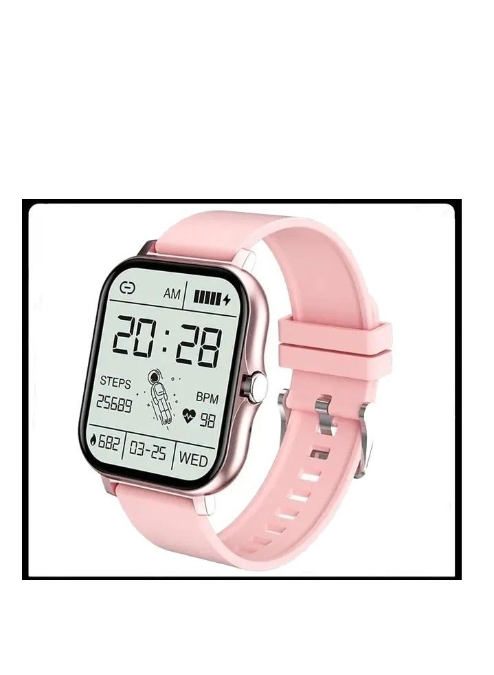 AROAQ Smart Watch, Pink Waterproof Fitness Tracker Watch, Bluetooth Calls Digital Smartwatch, Large Display Wristwatch Watches For Men And Women - Image 1