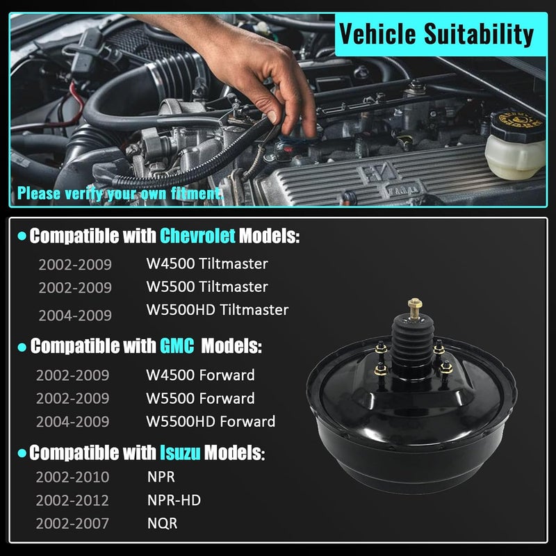 PartsFlow Power Brake Booster for Chevrolet, GMC, and Isuzu Vehicles - Image 3