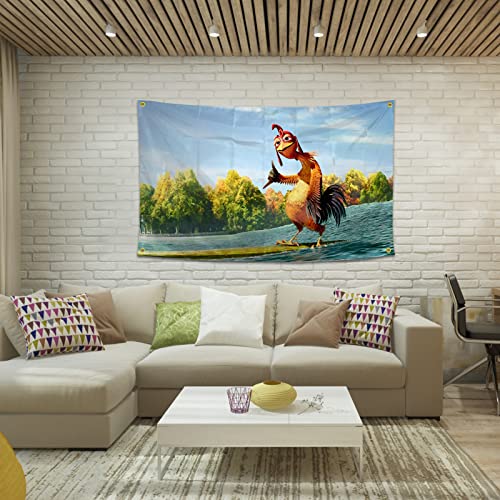BIiaiue Chicken Flag Funny Poster Durable Man Cave Wall Flag with 4 Brass Grommets 3x5 Feet Tapestry for College Dorm Room Decor,Outdoor,Bedroom, Parties gifts, travel, filming,events,festivals.. high-resolution banner - Image 3