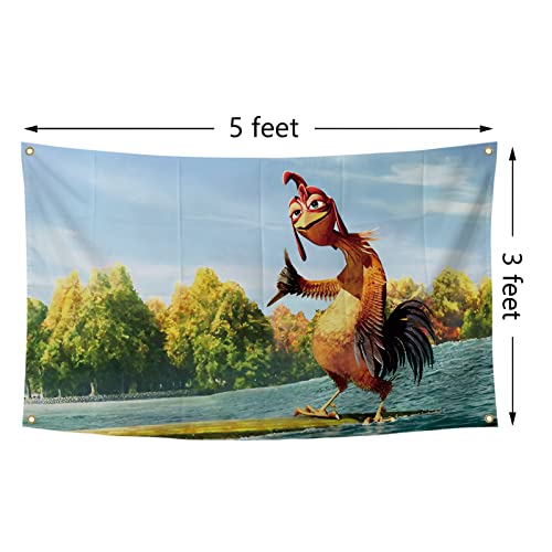 BIiaiue Chicken Flag Funny Poster Durable Man Cave Wall Flag with 4 Brass Grommets 3x5 Feet Tapestry for College Dorm Room Decor,Outdoor,Bedroom, Parties gifts, travel, filming,events,festivals.. high-resolution banner - Image 2
