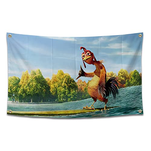 BIiaiue Chicken Flag Funny Poster Durable Man Cave Wall Flag with 4 Brass Grommets 3x5 Feet Tapestry for College Dorm Room Decor,Outdoor,Bedroom, Parties gifts, travel, filming,events,festivals.. high-resolution banner - Image 1