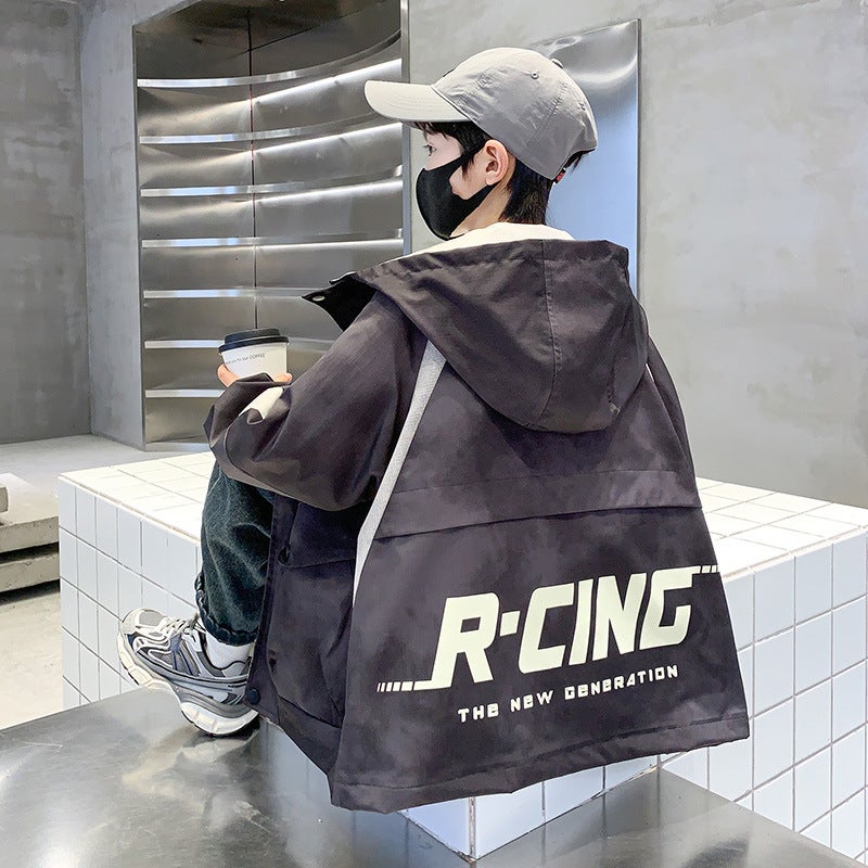 Boys' Coat Arrival Zhongda Children'S Fried Street Dirty Windbreaker Spring Clothes Handsome Jacket Trendy - Image 3