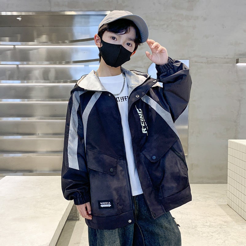 Boys' Coat Arrival Zhongda Children'S Fried Street Dirty Windbreaker Spring Clothes Handsome Jacket Trendy - Image 1