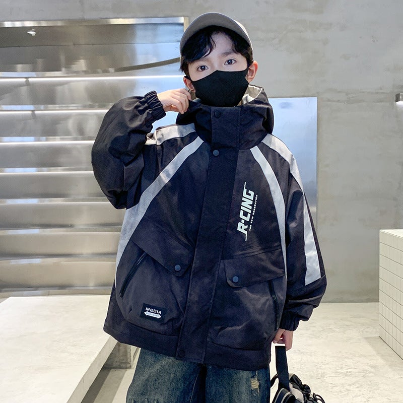 Boys' Coat Arrival Zhongda Children'S Fried Street Dirty Windbreaker Spring Clothes Handsome Jacket Trendy - Image 5