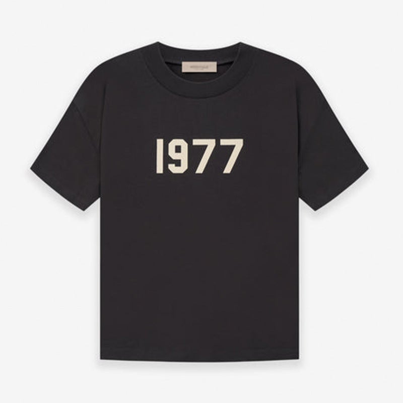 2022Ss Short-Sleeved T-Shirt 1977 Flocking Printing Essentials Trendy Brand T-Shirt Sale - Image 3